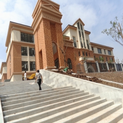 重慶市兩江小學外墻軟瓷，外墻干掛石材